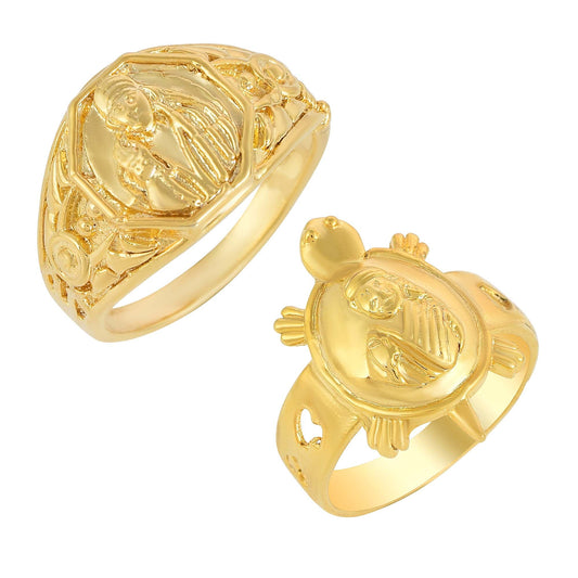 Brass Goldplated SaiBaba Combo fingerring