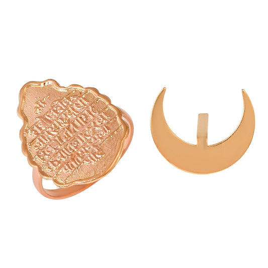 Copper Shivaji Rajmudra Royal Seal with Chandrakor Teeka Applicator tool