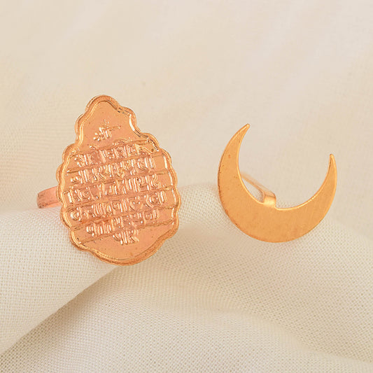 Copper Shivaji Rajmudra Royal Seal with Chandrakor Teeka Applicator tool