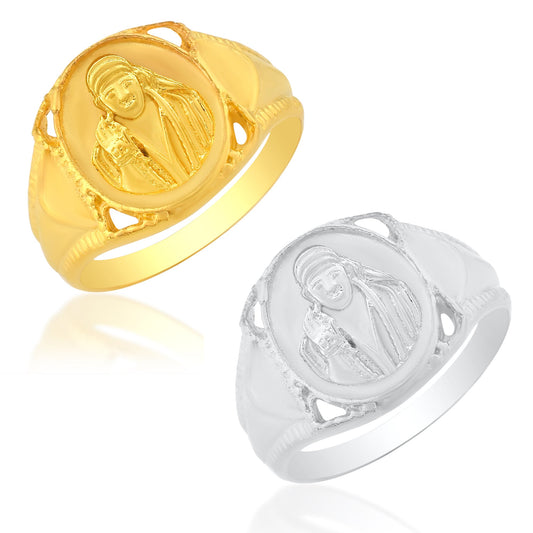 Micron Gold & Silver plated Shirdi SAI BABA finger ring Combo (CMOM4485)