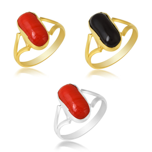 Goldplated Black Onyx Fingerring Combo Astrology Men Women