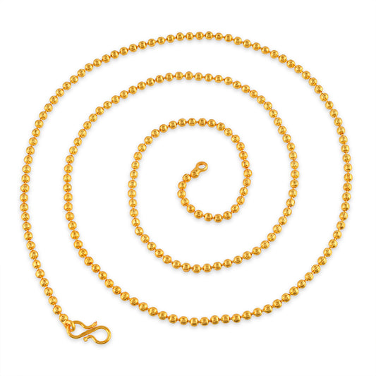 Micron 1 Gram Gold Ball chain necklace (CNAJ3094)