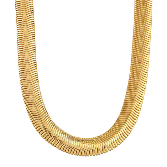 Brass Goldplated Snake design Flat chain Necklace