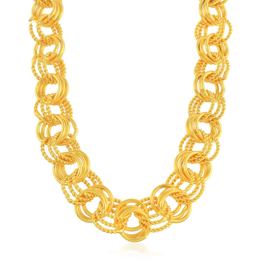 Brass Goldplated Textured Heavy chain Necklace