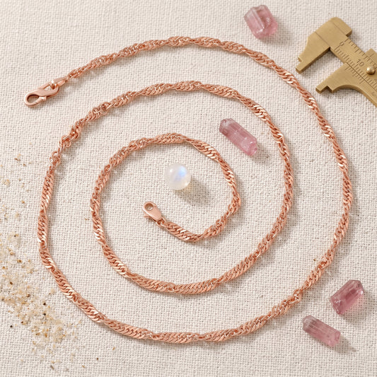 Pure Copper twisted design chain necklace for Men Women (CNSV1109)