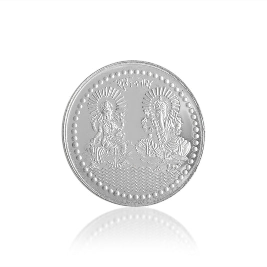 Pure 0.999 Pure Silver Lakshmi Ganesh coin gifting festival marriage (10 Gms) (COSC5244)