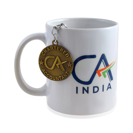 Bone China Opalware Coffee Mug for CA Chartered Accountants with matching Keychain (HDSC5262)