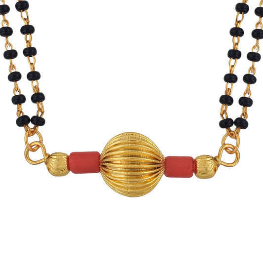 Gold Plated Brass, Ball Bead Design, Fashion Mangalsutra Women