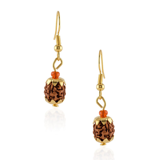 Genuine and real Panchmukhi Rudraksha Earrings (ERAJ3085)