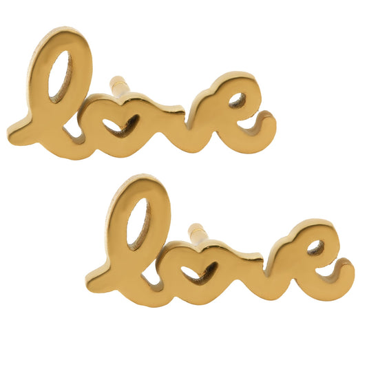 Gold plated Brass, LOVE word Fashion earring