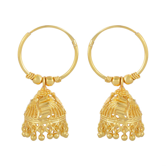 Micron Goldplated Hoop Bali Jhumki Women Earrings (ERAT2707)