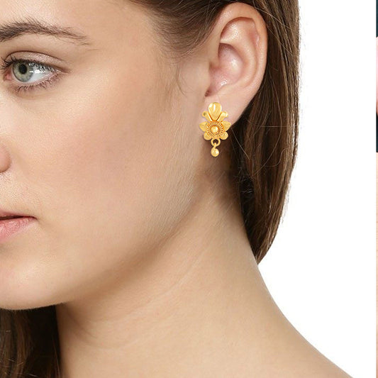 Brass Goldplated Stud Earring Women