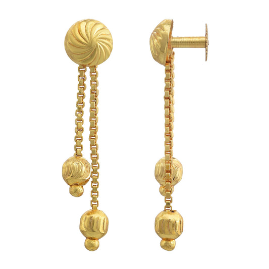 Gold plated Stud Cum Dangler, 2 In 1, Stylish Fashion earring