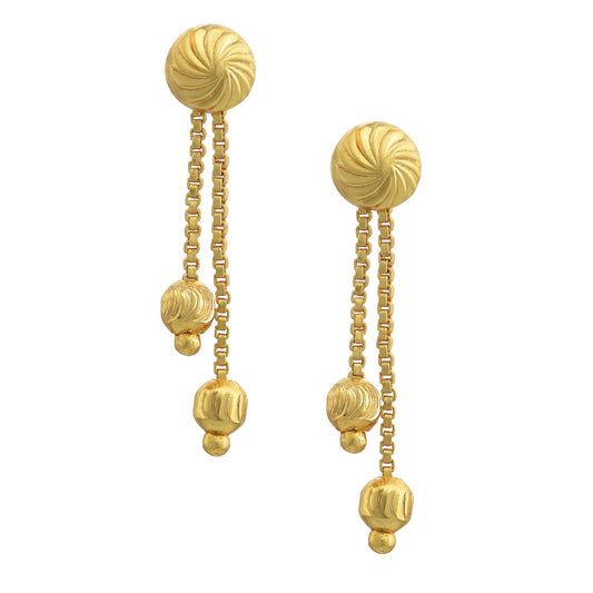 Gold plated Stud Cum Dangler, 2 In 1, Stylish Fashion earring