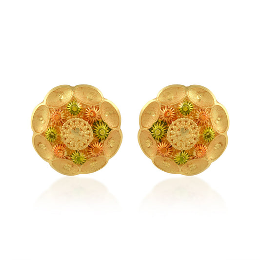 Gold plated Handmade Meenakari Fashion earring studs