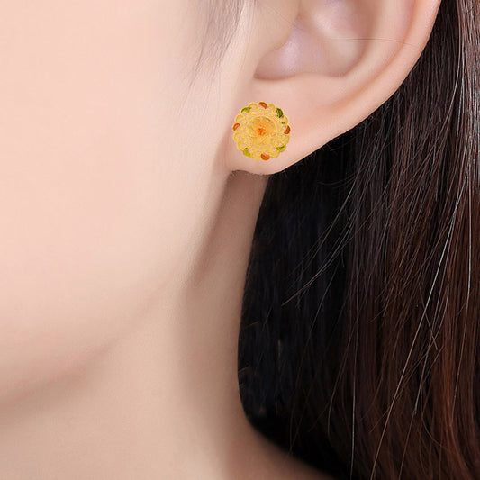 Brass Gold plated Handmade Meenakari Fashion Women Earrings studs