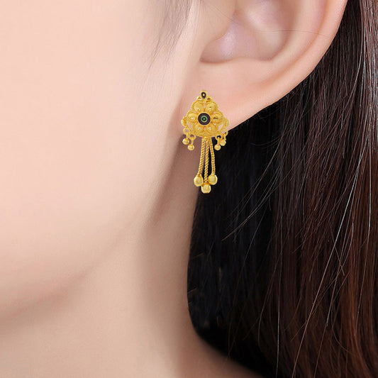 Brass Goldplated Meenakari Tassled Fashion Stud Earring