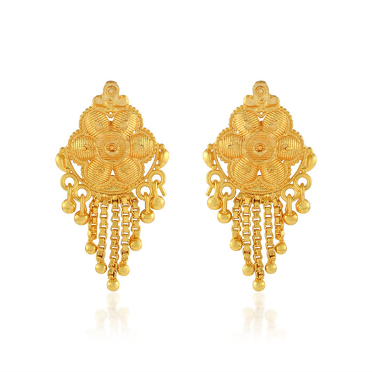 Brass Goldplated Handmade Tassled Stud Earings