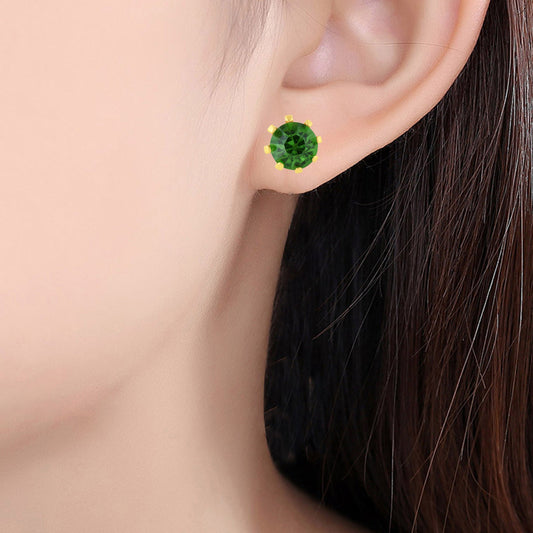 Goldplated Faux Emerald (PANNA) Fashion Jewelery Stud Earring Women