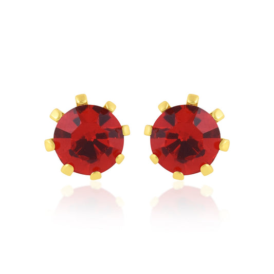 Goldplated Faux Ruby Manik Stud Earring Women