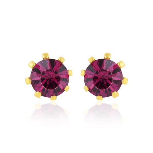 Goldplated Pink Quartz Fashion Jewelery Stud Earring Women