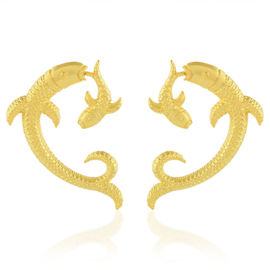 Micron 24KT Micron Gold Fish Earrings (ERGS5984)