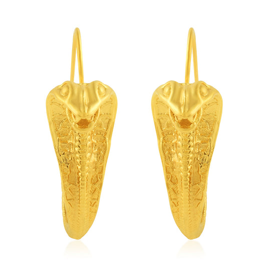 Brass 24KT Micron Gold Snake Earrings (ERGS6008)