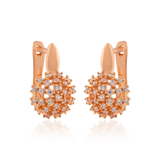 Rose Gold Plated Cubic Zirconia Women stud Earrings