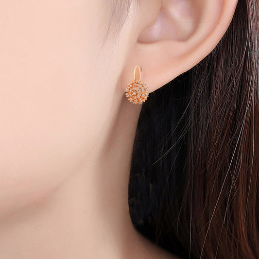 Rose Gold Plated Cubic Zirconia Women stud Earrings