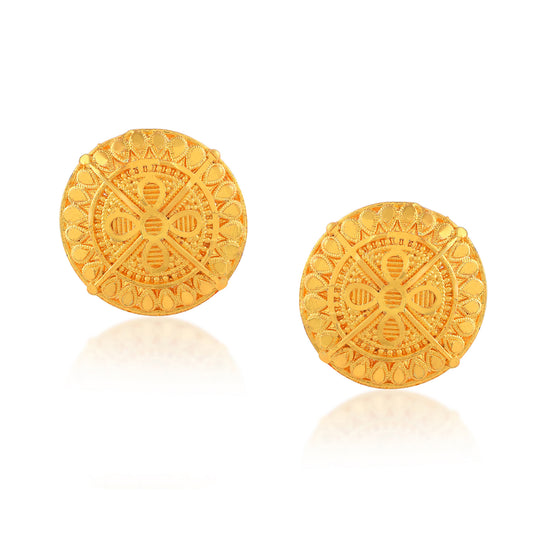 Brass 24KT Micron Gold Plated handmade Traditional Stud earrings (ERND2799)
