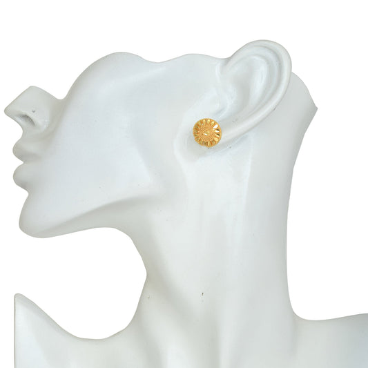 Gold plated flower shape Faux Kundan,Chilai work,stylish,Traditional stud Fashion earrings