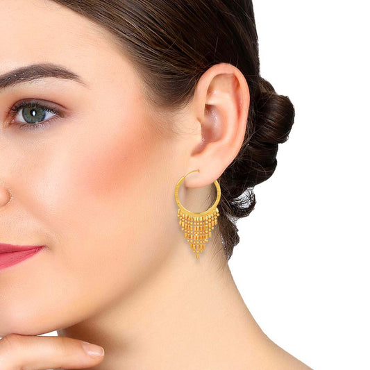 Goldplated Brass Hoop cum Dangler Fashion earrings Women