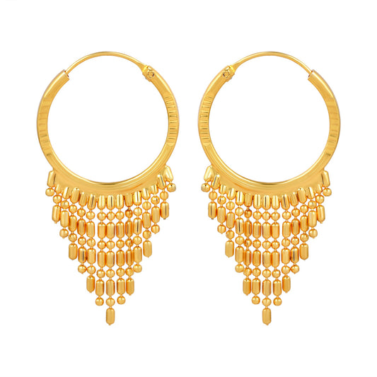 Goldplated Brass Hoop cum Dangler Fashion earrings Women