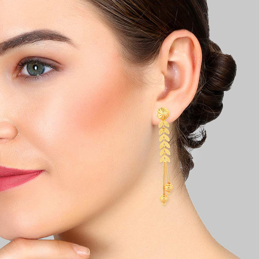 Brass Micron Goldplating Multipurpose floral Stud cum Dangler Fashion Earrings