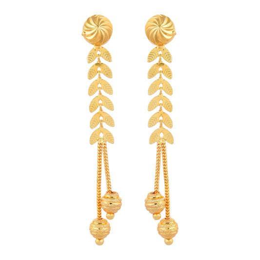 Brass Micron Goldplating Multipurpose floral Stud cum Dangler Fashion Earrings