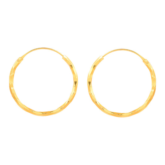 Brass Micron Goldplated carved Stylish Hoop earrings Women