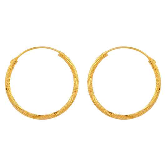 Brass Micron Goldplating Twist Rope design Fashion Bali Hoop earrings Women