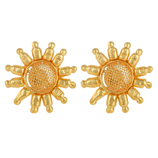 Micron Goldplated Sun Shaped Fashion Stud Earring