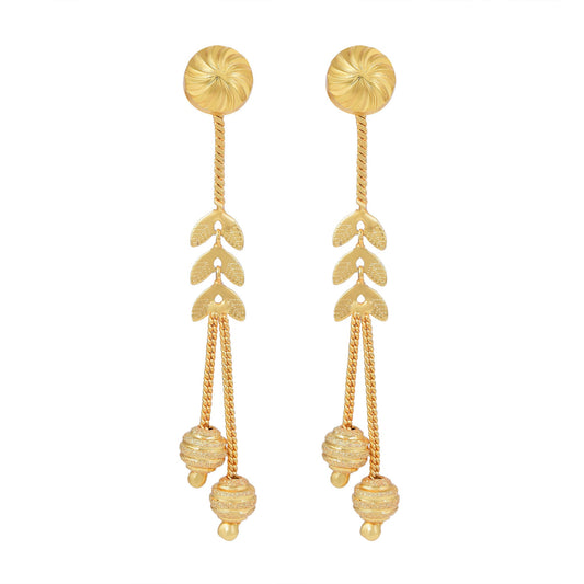 Brass Goldplated Dual purpose Stud Cum Dangler Fashion Earrings