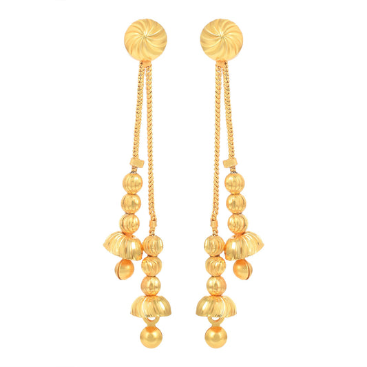 Brass Micron Goldplating Double strand Stud with Dangler Fashion Earrings