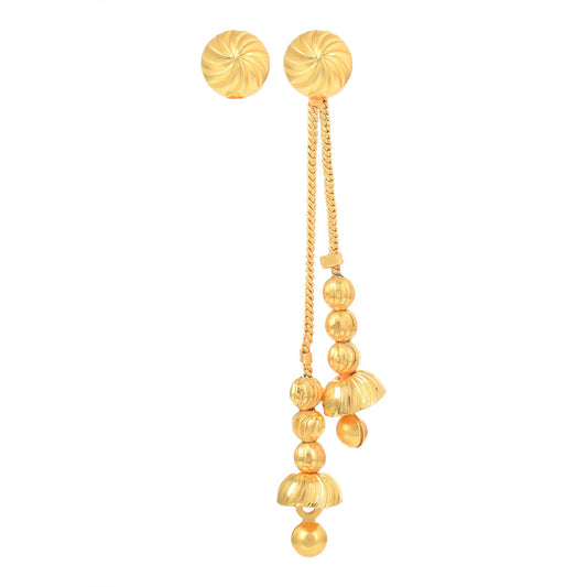 Brass Micron Goldplating Double strand Stud with Dangler Fashion Earrings