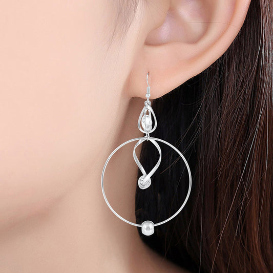 Brass Silverplated White Imitation Diamond Designer Big Hoop Bali earrings