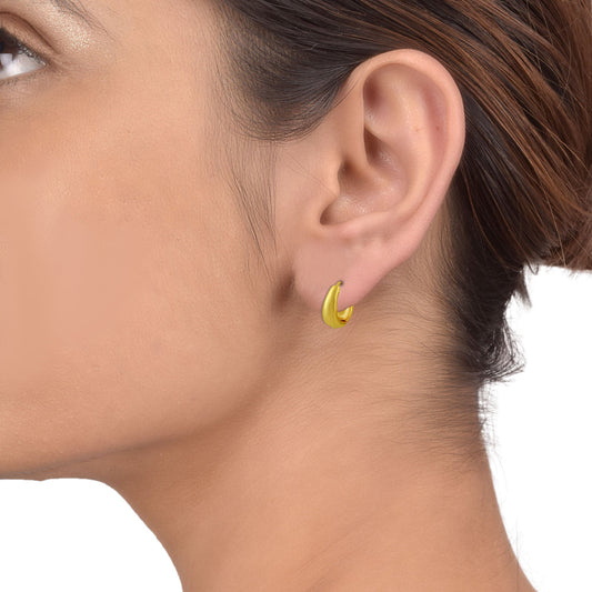 Gold Plated Simple and plain medium size Fashion Hoop Bali earring