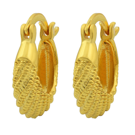 Gold plated String wound design handmade Traditional hoop Fashion earrings