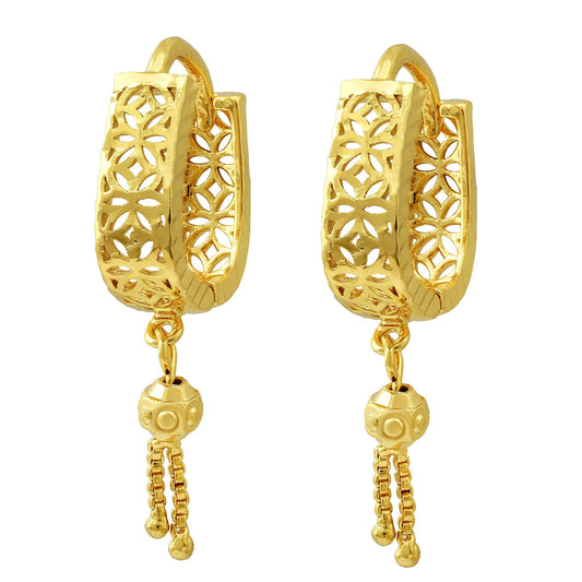 Gold plated Tassled Traditional hoop Fashion earrings