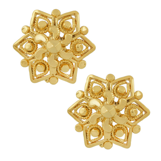 Gold plated Brass Star shaped Handmade Stud Traditional Earring