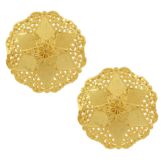 Gold plated Brass Big size Handmade Stud Traditional Earring