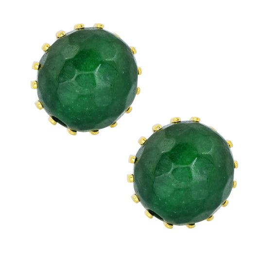 Goldplated Faux Columbian Emerald Stud Earring