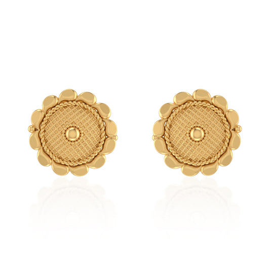 Brass Handmade 22k Gold Plated Stud Earrings Tops for Women (ERSV1761)