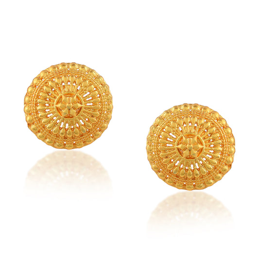 Brass 1 gram gold Micron Handmade Traditional Stud Earrings (ERSW6854)
